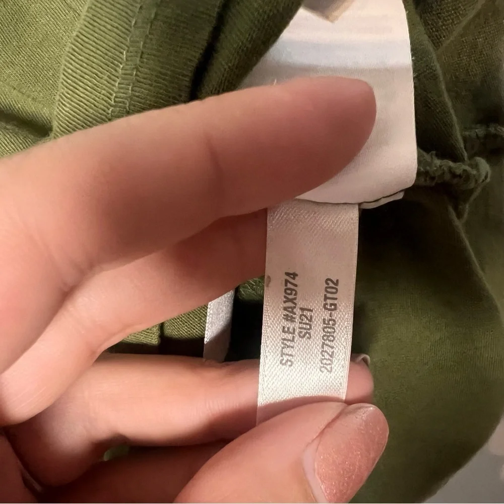 J. Crew Mini Dress Olive Green Tiered Cotton Short Sleeve Size Medium